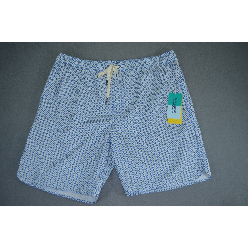 Fair Harbor Mastos Anchor Trunk Swim Shorts Light Blue Schooner 2XL 8" Lined